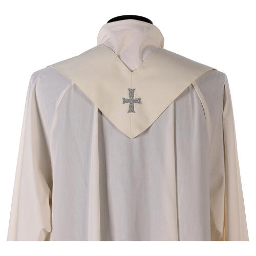 Marian chasuble coloured collar and central strip, 97% wool 3% lurex Gamma 8