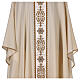 Ivory chasuble with woven wool fabric, machine embroidered orphrey Gamma s2