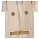 Ivory chasuble with woven wool fabric, machine embroidered orphrey Gamma s9