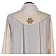 Ivory chasuble with woven wool fabric, machine embroidered orphrey Gamma s10