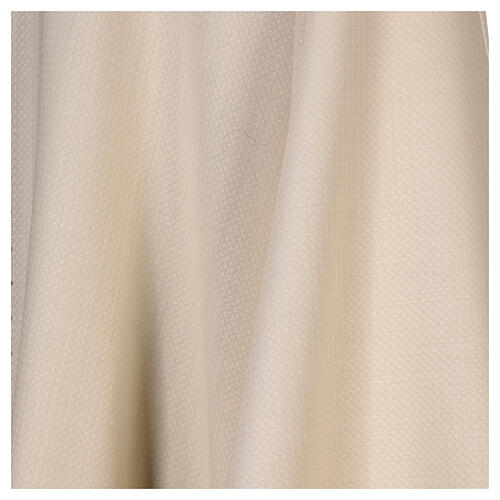 Casula cor de marfim tecido com padrão 100% lã faixa central bordada à máquina Gamma 4