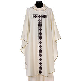 Chasuble with T-shaped sublimation printing, 100% polyester
