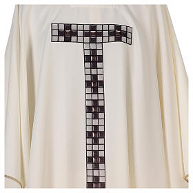 Chasuble with T-shaped sublimation printing, 100% polyester