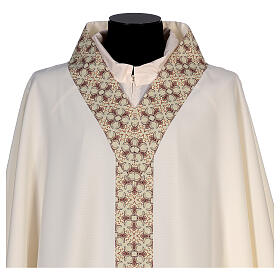 Chasuble with lys sublimation printing, V-neck, 100% polyester