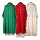 Set 4 chasubles polyester 4 couleurs IHS croix rayons PROMO s14
