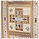 Ivory-coloured chasuble with golden orphrey band and stones, acetate and viscose Gamma s11