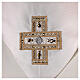 Ivory-coloured chasuble with golden orphrey band and stones, acetate and viscose Gamma s16