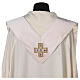 Chasuble acetate viscose ivory stole with gold embroidery stones Gamma s18