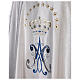 White chasuble with machine-embroidered marial pattern, acetate and viscose Gamma s2