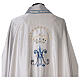 White chasuble with machine-embroidered marial pattern, acetate and viscose Gamma s10