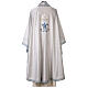 Chasuble in white acetate viscose with machine-made Marian embroidery Gamma s17