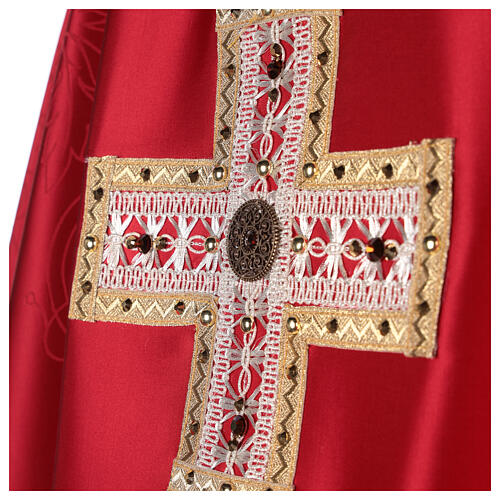 Chasuble with golden embroidered cross, acetate and viscose, 4 colours Gamma 4