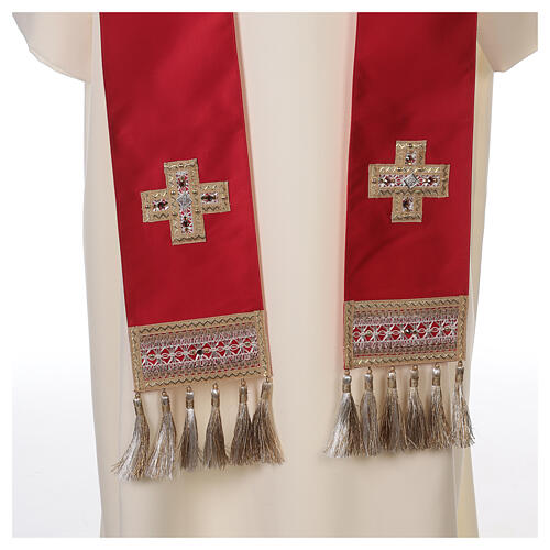 Chasuble with golden embroidered cross, acetate and viscose, 4 colours Gamma 6