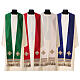 Chasuble with golden embroidered cross, acetate and viscose, 4 colours Gamma s7