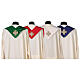 Chasuble with golden embroidered cross, acetate and viscose, 4 colours Gamma s8
