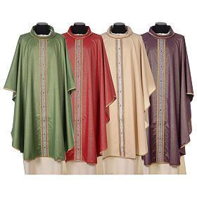 Chasuble with golden embroidery, wool and lurex, 4 colours Gamma