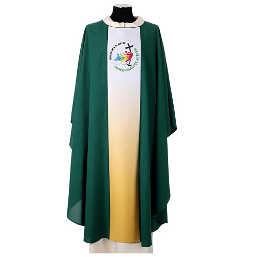 Slabbinck Gothic chasuble with 2025 Jubilee official logo, plain neckline 2