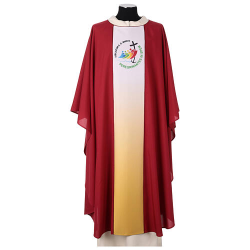 Slabbinck Gothic chasuble with 2025 Jubilee official logo, plain neckline 4