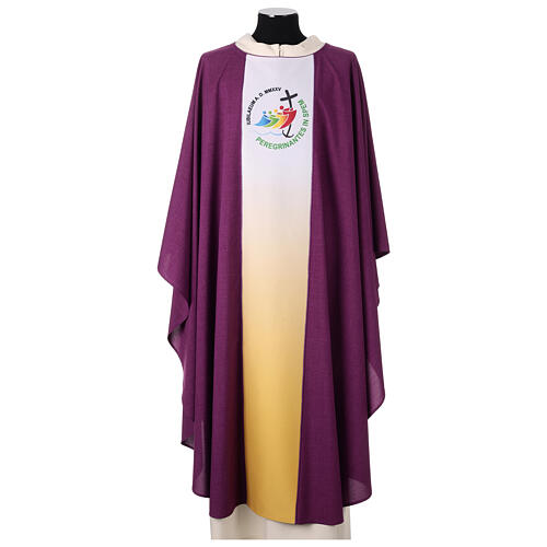 Slabbinck Gothic chasuble with 2025 Jubilee official logo, plain neckline 6