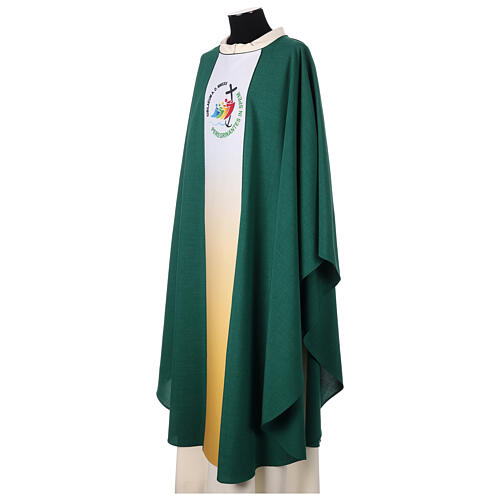 Slabbinck Gothic chasuble with 2025 Jubilee official logo, plain neckline 10