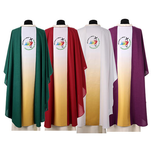 Slabbinck Gothic chasuble with 2025 Jubilee official logo, plain neckline 20