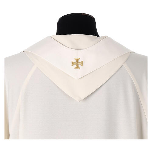 Slabbinck ivory chasuble with 2025 Jubilee official logo, Dupion fabric 8