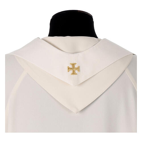 Slabbinck Gothic chasuble, ivory-coloured fabric with embroidered golden Jubilee logo 8