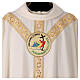 Slabbinck Gothic chasuble, ivory-coloured fabric with embroidered golden Jubilee logo s3