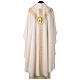 Slabbinck Gothic chasuble, ivory-coloured fabric with embroidered golden Jubilee logo s6