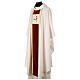 Slabbinck ivory-coloured Gothic chasuble with red velvet band and 2025 Jubilee logo, luxury Dupion fabric s4