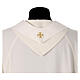 Slabbinck ivory-coloured Gothic chasuble with red velvet band and 2025 Jubilee logo, luxury Dupion fabric s8