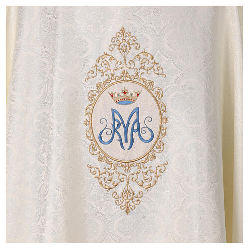 Marian ecru chasuble with Our Lady's monogram 2