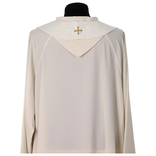 Chasuble mariale écru avec monogramme Marie 8