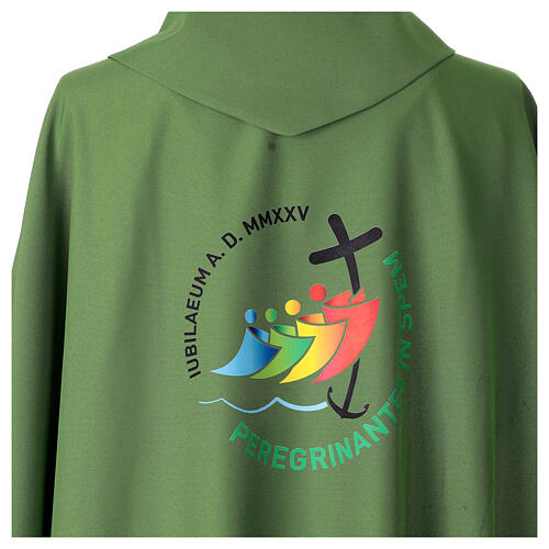 Chasuble Jubilé 2025 verte logo imprimé en couleurs 5