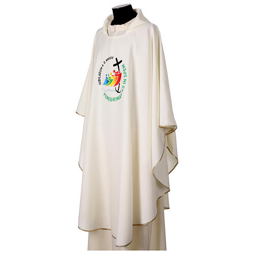 Jubilee 2025 chasuble with printed logo, ivory colours, multilingual 5