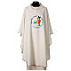 Jubilee 2025 chasuble with printed logo, ivory colours, multilingual s1