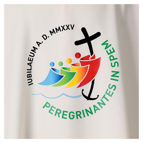 Chasuble couleur ivoire Jubilé 2025 logo imprimé en couleurs 2