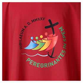 Chasuble of 2025 Jubilee, full-colour printed logo, red polyester