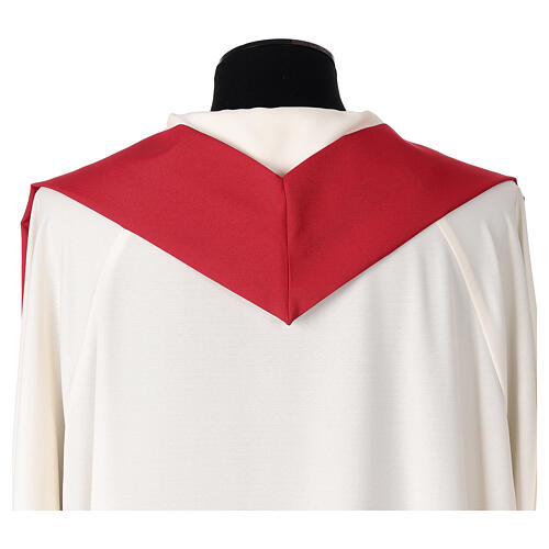 Red chasuble Jubilee 2025, multilingual logo printed in colours. 10