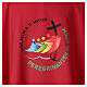 Chasuble rouge logo Jubilé 2025 imprimé en couleurs s2