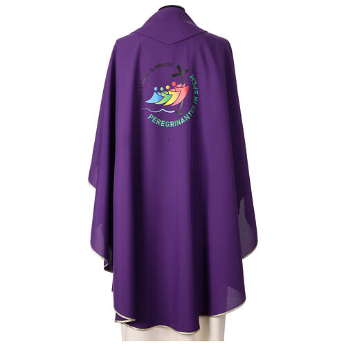 Chasuble Jubilé 2025 violette impression couleurs logo officiel 4