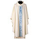 Ivory-coloured chasuble with Marian embroidery on the central band, 100% polyester s1