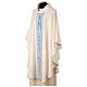 Ivory-coloured chasuble with Marian embroidery on the central band, 100% polyester s3