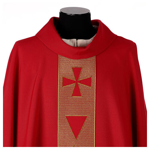 Chasuble with embroideried central band, 100% polyester, 4 colours 2