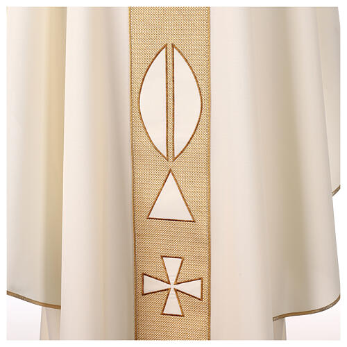 Chasuble with embroideried central band, 100% polyester, 4 colours 8