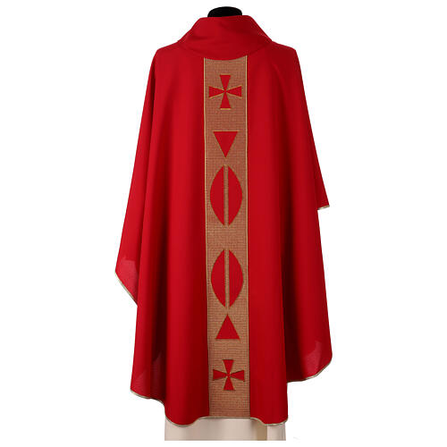 Chasuble with embroideried central band, 100% polyester, 4 colours 9