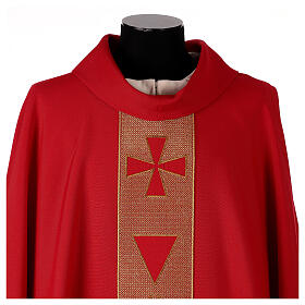 Casulla 100% poliéster bordado faja 4 colores