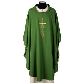 Kasel aus 100 % Polyester-Mikrofaser mit goldfarbener Stickerei – in vier liturgischen Farben