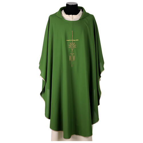 Kasel aus 100 % Polyester-Mikrofaser mit goldfarbener Stickerei – in vier liturgischen Farben 2