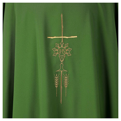 Kasel aus 100 % Polyester-Mikrofaser mit goldfarbener Stickerei – in vier liturgischen Farben 3